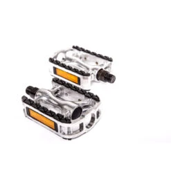 BĂŒchel 1 Paar Alu Fahrrad Pedalen MTB Pedale Stahl KĂ€fig Aluminum Body Reflektor NEU