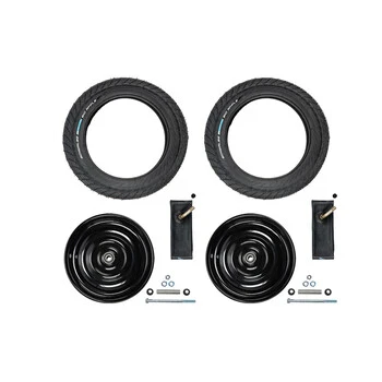 2 Stück 12 1/2 Zoll Felgen Laufrad Scheibenrad Set Schwalbe Reifen 50-203 AV Seifenkiste Schwarz – Bild 3