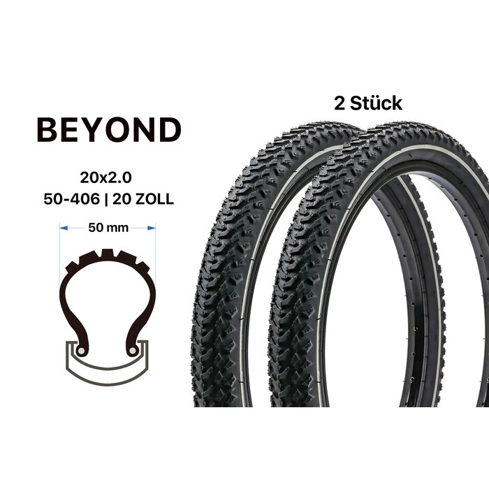 2 Stück 20 Zoll CONTINENTAL Double Fighter III 47-406 Fahrrad Trekking Touren Reifen 20x1.75 Mantel