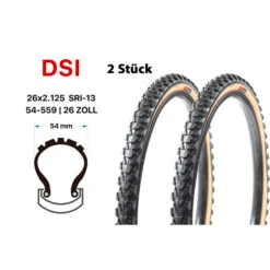 2 Stück 26 Zoll DSI Fahrrad Reifen SET 47-559 Mountain Bike MTB 26x1.90 Decke Tire