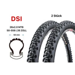 2 Stück 26 Zoll Fahrrad Reifen SET Mountain Bike MTB 26x2.30 Retro Vintage