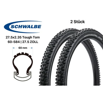 2 Stück 27.5 X 2.35 SCHWALBE Tough Tom Fahrrad Reifen MTB 60-584 K-Guard Tire 650B – Bild 3