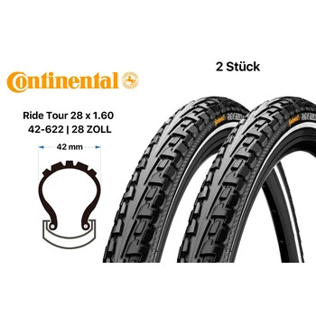 2 Stück 28 Zoll Continental Tour Ride Fahrrad Reifen Mantel Decke Tire 42-622 Reflex – Bild 3
