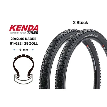 2 StĂŒck 29 Zoll KENDA KADRE Fahrrad Reifen 61-622 MTB Mountain Bike 29x2.40 Tire â Bild 3