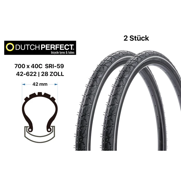 2 StĂŒck Fahrrad Reifen DSI 24x1.90 Mountain Bike MTB 50-507 Tire Schwarz â Bild 2