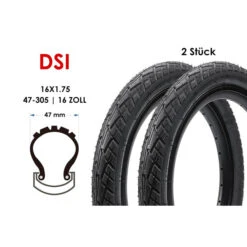 20 Zoll BEYOND Fahrrad Reifen 50-406 MTB Faltrad 20x2.00 Schwarz REFLEX