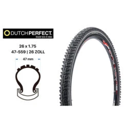 26 Zoll Fahrrad Reifen 26x1.75 Schwalbe Impac Streetpac 47-559 Creme Reflex
