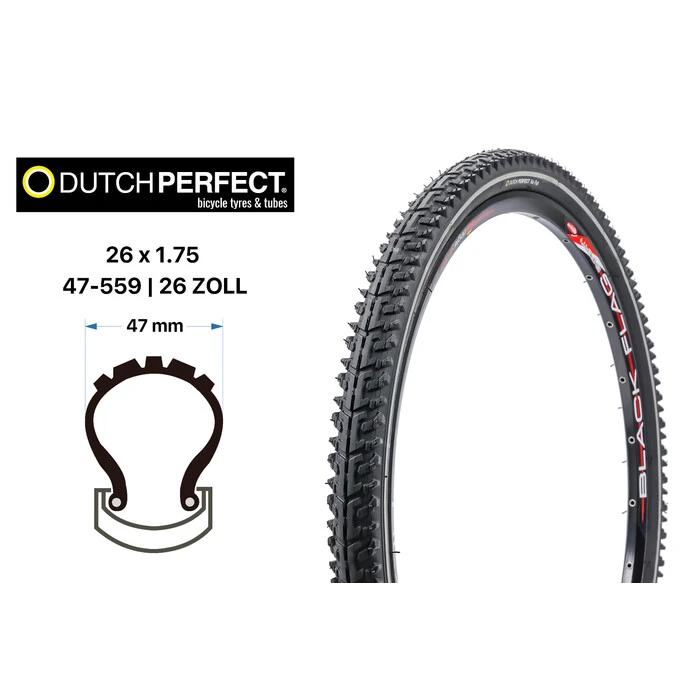 26 Zoll Fahrrad Reifen 26x1.75 Schwalbe Impac Streetpac 47-559 Creme Reflex