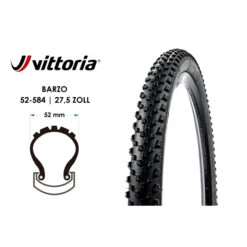 27.5 Zoll Vittoria Peyote Fahrrad Falt Reifen 27.5x2.1 MTB 52-584 TLR Schwarz