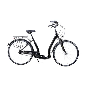 28 Zoll Alu Fahrrad City Bike Damen 7 Gang Nabenschaltung Tiefeinsteiger Schwarz Glanz – Bild 3