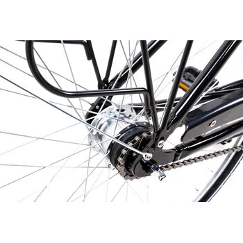 28 Zoll Alu Fahrrad City Bike Damen 7 Gang Nabenschaltung Tiefeinsteiger Schwarz Glanz – Bild 4