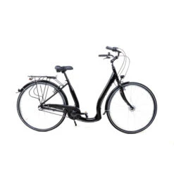 28 Zoll Aluminium City Bike Tiefeinsteiger Fahrrad Shimano 7 Gang Nexus LED Dunkelgrün