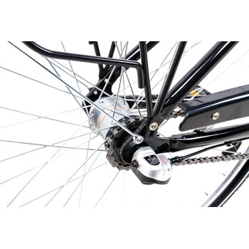 28 Zoll Aluminium City Bike Shimano 3 Gang Nexus Tiefeinstieg Fahrrad Schwarz – Bild 4