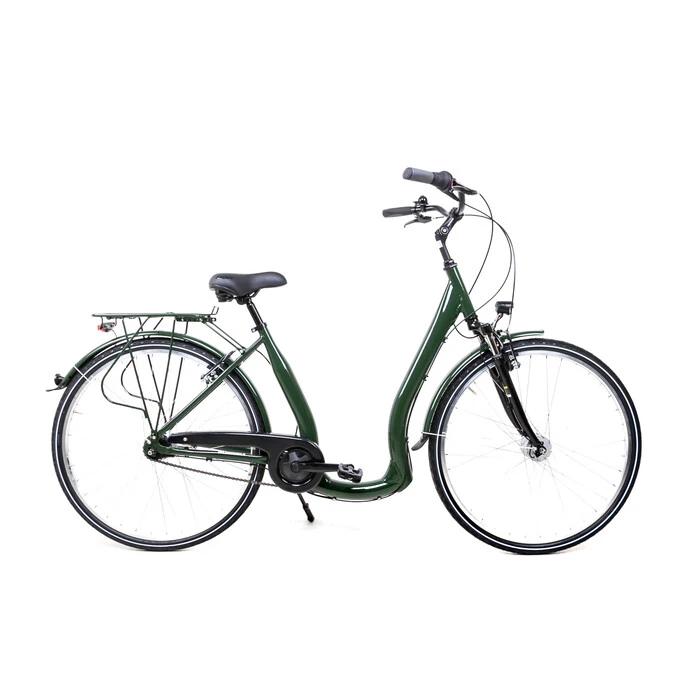 28 Zoll Aluminium City Bike Shimano 3 Gang Nexus Tiefeinstieg Fahrrad Schwarz – Bild 2