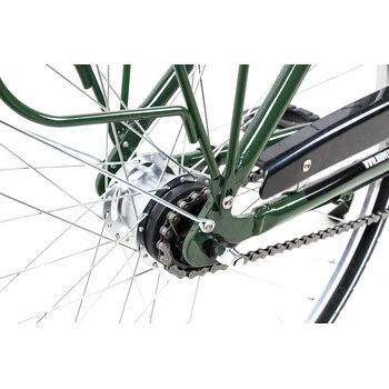 28 Zoll Aluminium City Bike Tiefeinsteiger Fahrrad Shimano 7 Gang Nexus LED Dunkelgrün – Bild 4