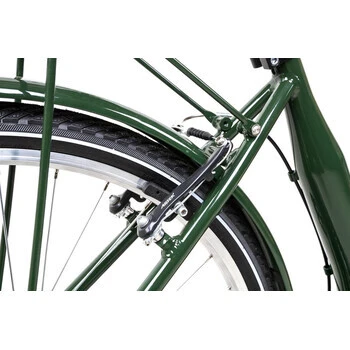 28 Zoll Aluminium City Bike Tiefeinsteiger Fahrrad Shimano 7 Gang Nexus LED Dunkelgrün – Bild 6