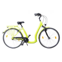 28 Zoll City Bike Damen Fahrrad 7 Gang Tiefeinsteig Rücktritt LED Schwarz Matt