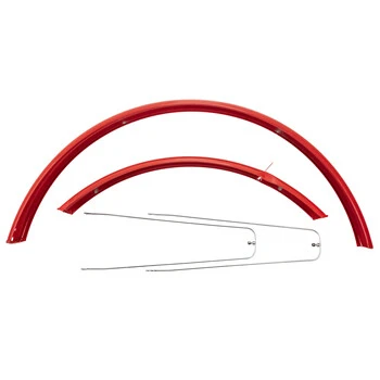 28 Zoll Fahrrad Schutzblech Set Metall Spritz Schutz City Trekking Bike Rot – Bild 4