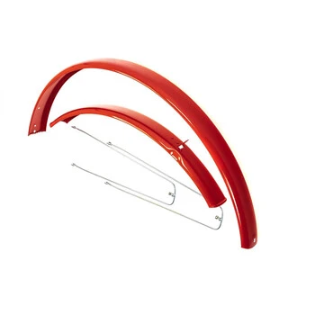 28 Zoll Fahrrad Schutzblech Set Metall Spritz Schutz City Trekking Bike Rot – Bild 6