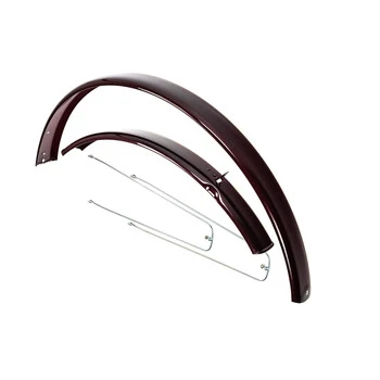 28 Zoll Fahrrad Schutzblech Set Metall VR+HR City Trekking Bike Weinrot – Bild 6