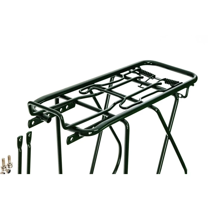 28 Zoll Gepäckträger Trekking City Bike Strebe 160mm Federklappe Schwarz Glanz – Bild 2