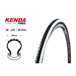 28 Zoll KENDA KARVS 23-622 Rennrad Faltreifen Fahrrad 700x23c Folding Tire Weiss