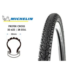 28 Zoll MICHELIN Protek Cross Fahrrad Reifen 37-622 Pannenschutz Mantel Decke Tire Reflexstreifen 700x35 C