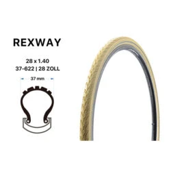 28 Zoll REXWAY Fahrrad Reifen 40-622 Citybike 28x1 5/8x1 1/2 Reflexstreifen