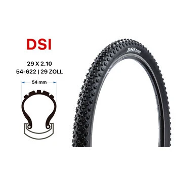 29 Zoll Fahrrad Reifen DSI 54-622 MTB Mountain Bike 29x2.10 Tire Black â Bild 3