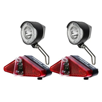 Büchel 2x Spar Set Fahrrad Beleuchtungs SET SECU LUX Gepäckträger LED Licht Vorn Hinten – Bild 3