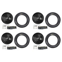 4 Stück 12 1/2 Zoll Scheibenrad Set Laufradsatz Kenda Reifen 47-203 AV Klaufix DDR Seifenkiste Bausatz