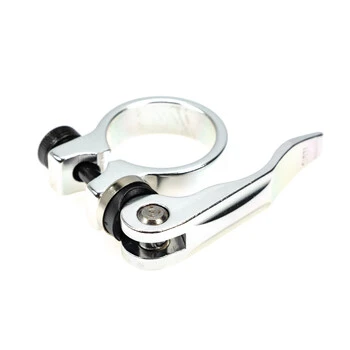 Alu Fahrrad Sattelklemme Schnellspanner 31,8 Mm Silber Klemmring Saddle Clamp – Bild 3