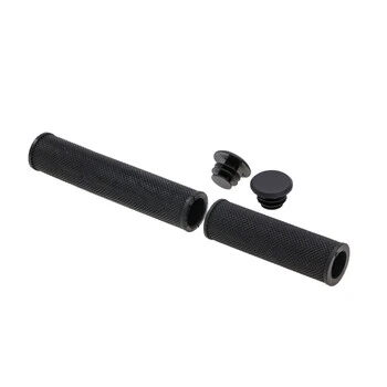 DDK Fahrrad Lenker Griffe 130/90mm Rund Steckgriff Schwarz Mit Endkappen – Bild 4