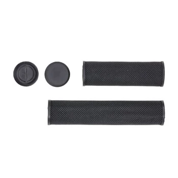 DDK Fahrrad Lenker Griffe 130/90mm Rund Steckgriff Schwarz Mit Endkappen – Bild 6