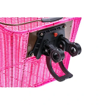 Fahrrad Korb Pink Vorn Rattan Optik – Bild 5