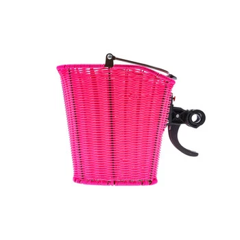 Fahrrad Korb Pink Vorn Rattan Optik – Bild 6
