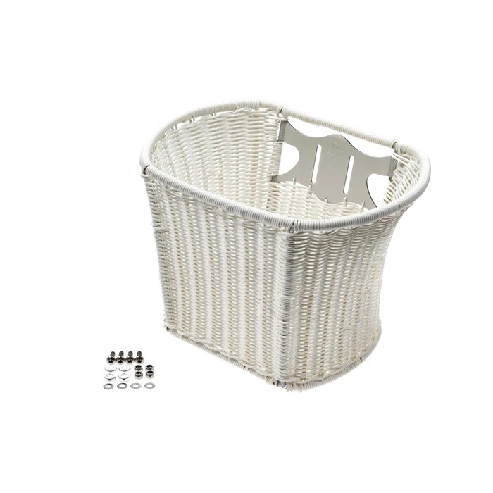 Fahrrad Korb Rattan Look Einkaufskorb Engmaschig Vorn Mit Halter Türkis – Bild 2