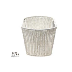 Fahrrad Korb Vorn Rattan Optik Lila Abnehmbar Inkl. Lenker Halter