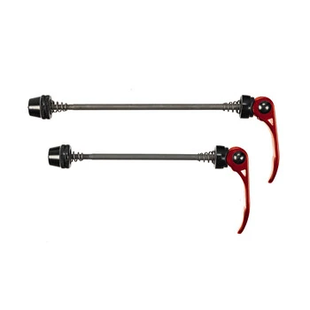 Fahrrad Schnellspanner Set MTB Trekking Laufrad VR M5x115 HR M5x151 Rot – Bild 5