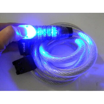 LED FAHRRAD SCHLOSS 180cm X 12mm Sicherheits Spiral Zahlenschloss Transparent – Bild 5