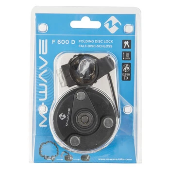 M-WAVE Fahrrad Faltschloss Disc Schloß Stahl Clip-On Halterung Mit 2 Schlüssel – Bild 6